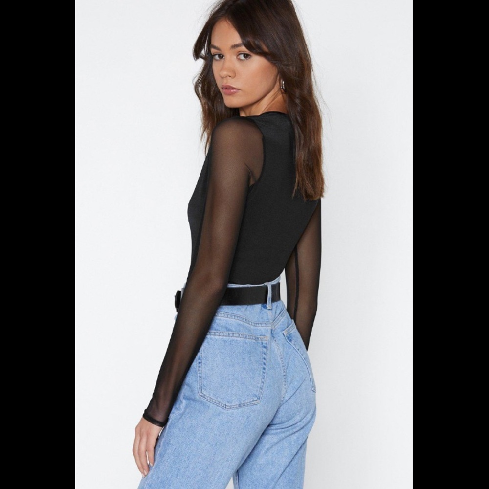 Mesh Plunge Bodysuit